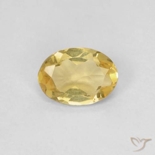 0.55ct Natürlicher Sattes Gelb Beryll, Oval, VVS-VS