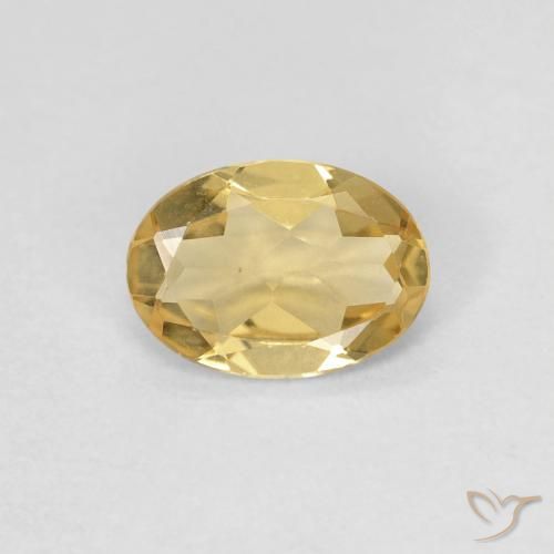0.59ct Natürlicher Warmes Gelb Beryll, Oval, VVS-VS