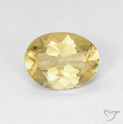 1.62ct Natürlicher Warmes Gelb Beryll, Oval, VVS-VS