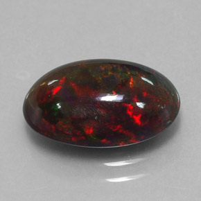 2,60 ctw natürlicher mehrfarbiger Schwarzer Opal, Oval Schliff, Lichtundurchlässig