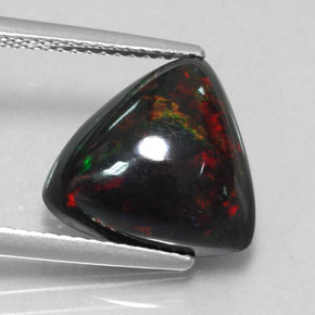 4,00 ctw natürlicher mehrfarbiger Schwarzer Opal, Trillion, Lichtundurchlässig