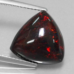 4,03 ctw natürlicher mehrfarbiger Schwarzer Opal, Trillion, Lichtundurchlässig