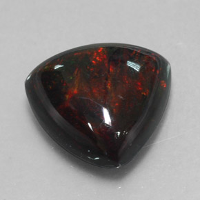 4,03 ctw natürlicher mehrfarbiger Schwarzer Opal, Trillion, Lichtundurchlässig