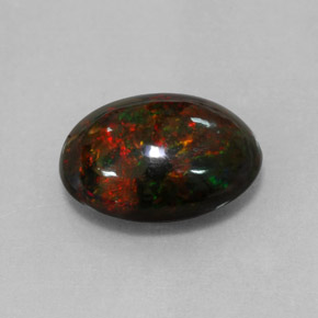 4,33 ctw natürlicher mehrfarbiger Schwarzer Opal, Oval Schliff, Lichtundurchlässig