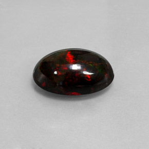 5,05 ctw natürlicher mehrfarbiger Schwarzer Opal, Oval Schliff, Lichtundurchlässig