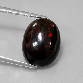 8,82 ctw natürlicher mehrfarbiger Schwarzer Opal, Oval Schliff, Lichtundurchlässig