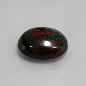 8,82 ctw natürlicher mehrfarbiger Schwarzer Opal, Oval Schliff, Lichtundurchlässig