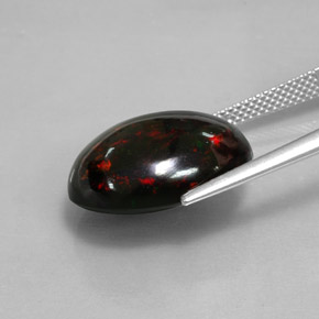 8,82 ctw natürlicher mehrfarbiger Schwarzer Opal, Oval Schliff, Lichtundurchlässig