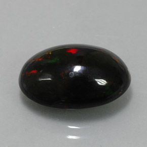 4,34 ctw natürlicher mehrfarbiger Schwarzer Opal, Oval Schliff, Lichtundurchlässig