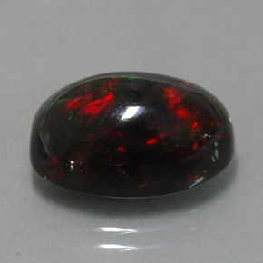 5,81 ctw natürlicher mehrfarbiger Schwarzer Opal, Oval Schliff, Lichtundurchlässig