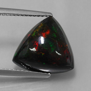 3,55 ctw natürlicher mehrfarbiger Schwarzer Opal, Trillion, Lichtundurchlässig