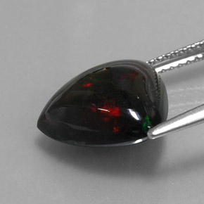 3,55 ctw natürlicher mehrfarbiger Schwarzer Opal, Trillion, Lichtundurchlässig