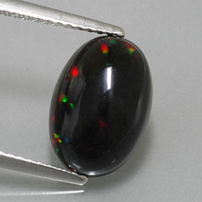 2,83 ctw natürlicher mehrfarbiger Schwarzer Opal, Oval Schliff, Lichtundurchlässig