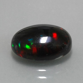 2,83 ctw natürlicher mehrfarbiger Schwarzer Opal, Oval Schliff, Lichtundurchlässig