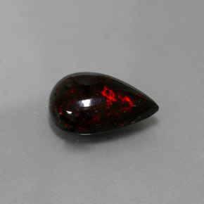 2,18 ctw natürlicher mehrfarbiger Schwarzer Opal, Birnenform, Lichtundurchlässig