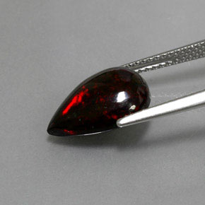 2,18 ctw natürlicher mehrfarbiger Schwarzer Opal, Birnenform, Lichtundurchlässig