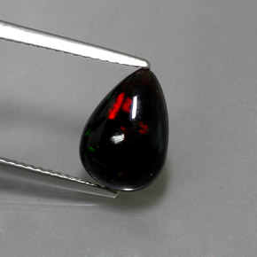 1,72 ctw natürlicher mehrfarbiger Schwarzer Opal, Birnenform, Lichtundurchlässig
