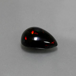1,72 ctw natürlicher mehrfarbiger Schwarzer Opal, Birnenform, Lichtundurchlässig