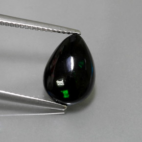 2,38 ctw natürlicher mehrfarbiger Schwarzer Opal, Birnenform, Lichtundurchlässig