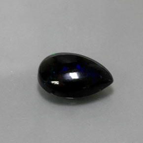 2,38 ctw natürlicher mehrfarbiger Schwarzer Opal, Birnenform, Lichtundurchlässig