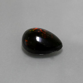 2,10 ctw natürlicher mehrfarbiger Schwarzer Opal, Birnenform, Lichtundurchlässig