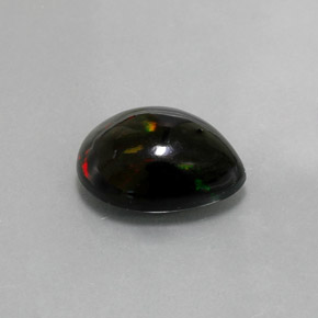 2,96 ctw natürlicher mehrfarbiger Schwarzer Opal, Birnenform, Lichtundurchlässig