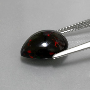 2,96 ctw natürlicher mehrfarbiger Schwarzer Opal, Birnenform, Lichtundurchlässig