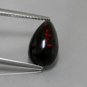 2,51 ctw natürlicher mehrfarbiger Schwarzer Opal, Birnenform, Lichtundurchlässig