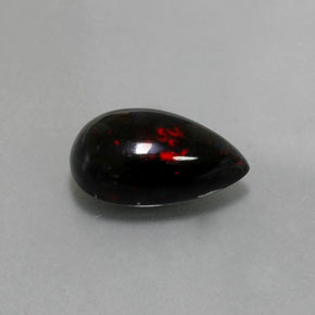 2,51 ctw natürlicher mehrfarbiger Schwarzer Opal, Birnenform, Lichtundurchlässig
