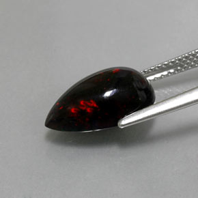 2,51 ctw natürlicher mehrfarbiger Schwarzer Opal, Birnenform, Lichtundurchlässig