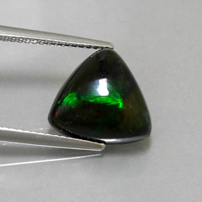 3,11 ctw natürlicher mehrfarbiger Schwarzer Opal, Trillion, Lichtundurchlässig