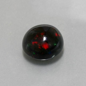 3,78 ctw natürlicher mehrfarbiger Schwarzer Opal, Rundschliff, Lichtundurchlässig