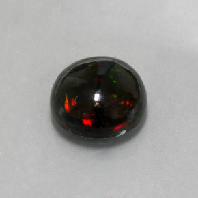 2,80 ctw natürlicher mehrfarbiger Schwarzer Opal, Rundschliff, Lichtundurchlässig