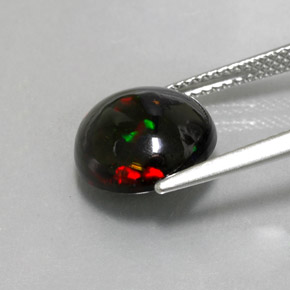 2,80 ctw natürlicher mehrfarbiger Schwarzer Opal, Rundschliff, Lichtundurchlässig