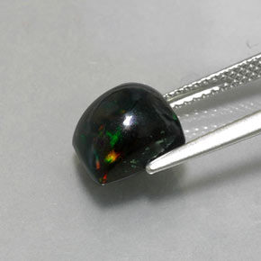 2,40 ctw natürlicher mehrfarbiger Schwarzer Opal, Quadrat, Lichtundurchlässig