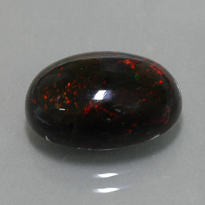 3,63 ctw natürlicher mehrfarbiger Schwarzer Opal, Oval Schliff, Lichtundurchlässig