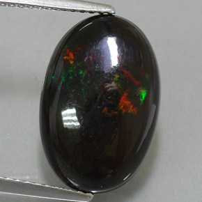 4,78 ctw natürlicher mehrfarbiger Schwarzer Opal, Oval Schliff, Lichtundurchlässig