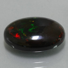 4,78 ctw natürlicher mehrfarbiger Schwarzer Opal, Oval Schliff, Lichtundurchlässig