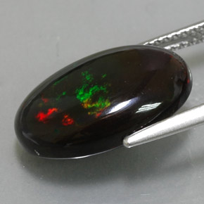 4,78 ctw natürlicher mehrfarbiger Schwarzer Opal, Oval Schliff, Lichtundurchlässig