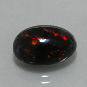 3,75 ctw natürlicher mehrfarbiger Schwarzer Opal, Oval Schliff, Lichtundurchlässig
