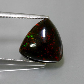 3,57 ctw natürlicher mehrfarbiger Schwarzer Opal, Trillion, Lichtundurchlässig