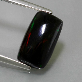 2,31 ctw natürlicher mehrfarbiger Schwarzer Opal, Baguette, Lichtundurchlässig