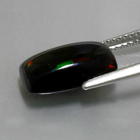 2,31 ctw natürlicher mehrfarbiger Schwarzer Opal, Baguette, Lichtundurchlässig