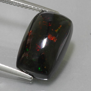 4,89 ctw natürlicher mehrfarbiger Schwarzer Opal, Kissenschliff, Lichtundurchlässig