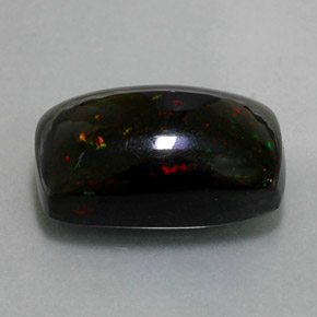 4,89 ctw natürlicher mehrfarbiger Schwarzer Opal, Kissenschliff, Lichtundurchlässig