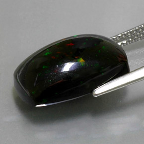 4,89 ctw natürlicher mehrfarbiger Schwarzer Opal, Kissenschliff, Lichtundurchlässig