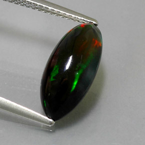 2,74 ctw natürlicher mehrfarbiger Schwarzer Opal, Marquise, Lichtundurchlässig