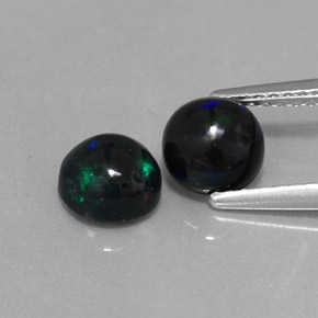  ct natürliche mehrfarbiger Schwarzer Opal-Edelsteine, Rundschliff, Lichtundurchlässig