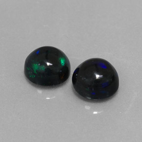  ct natürliche mehrfarbiger Schwarzer Opal-Edelsteine, Rundschliff, Lichtundurchlässig