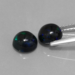  ct natürliche mehrfarbiger Schwarzer Opal-Edelsteine, Rundschliff, Lichtundurchlässig